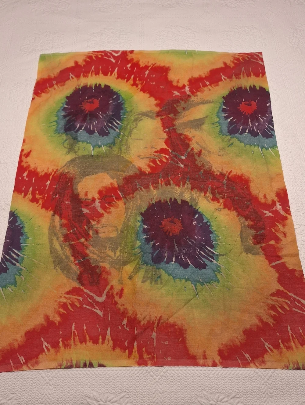 Bohemian 60's musicians tie-dye tapestry